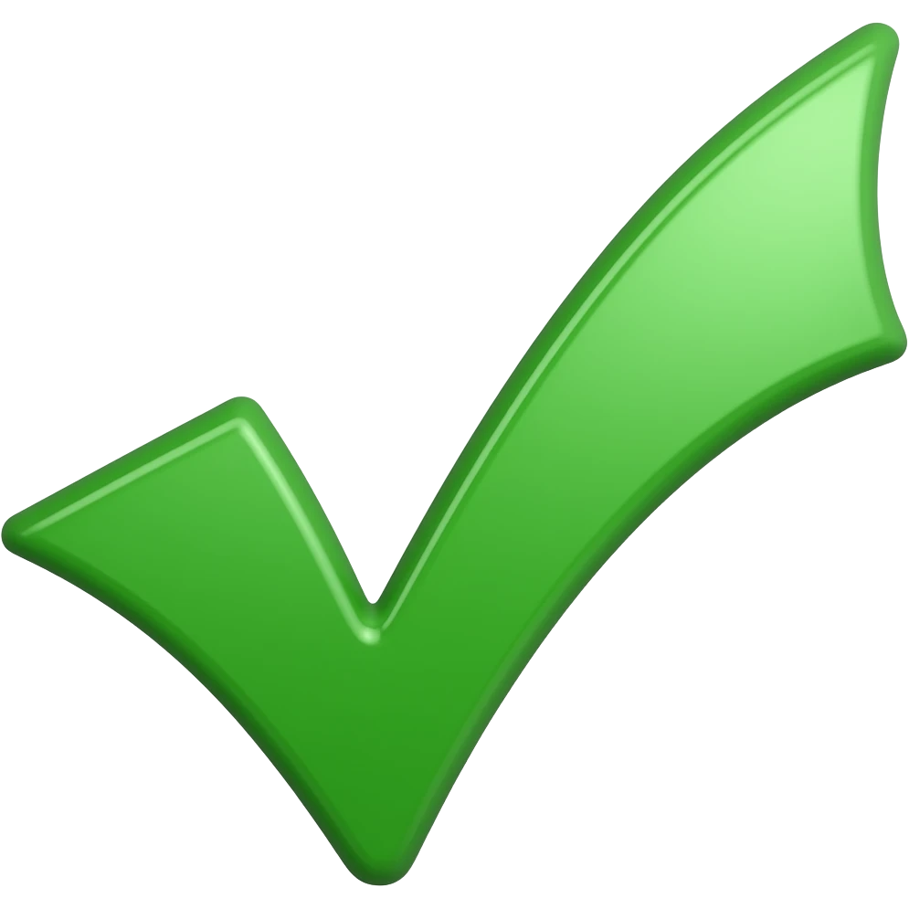 Un signo de palomita de color verde emoji