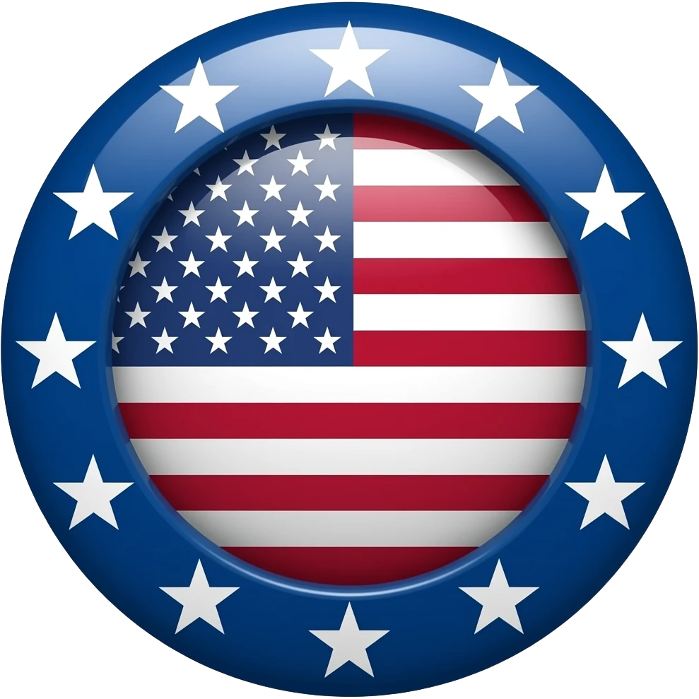 american flag emoji but with 10 stars circled around emoji