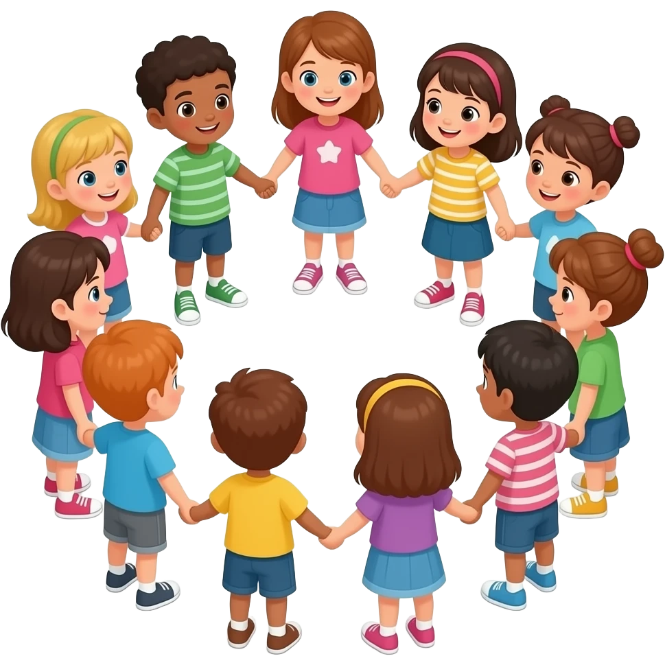 a lot of kids holding hands emoji