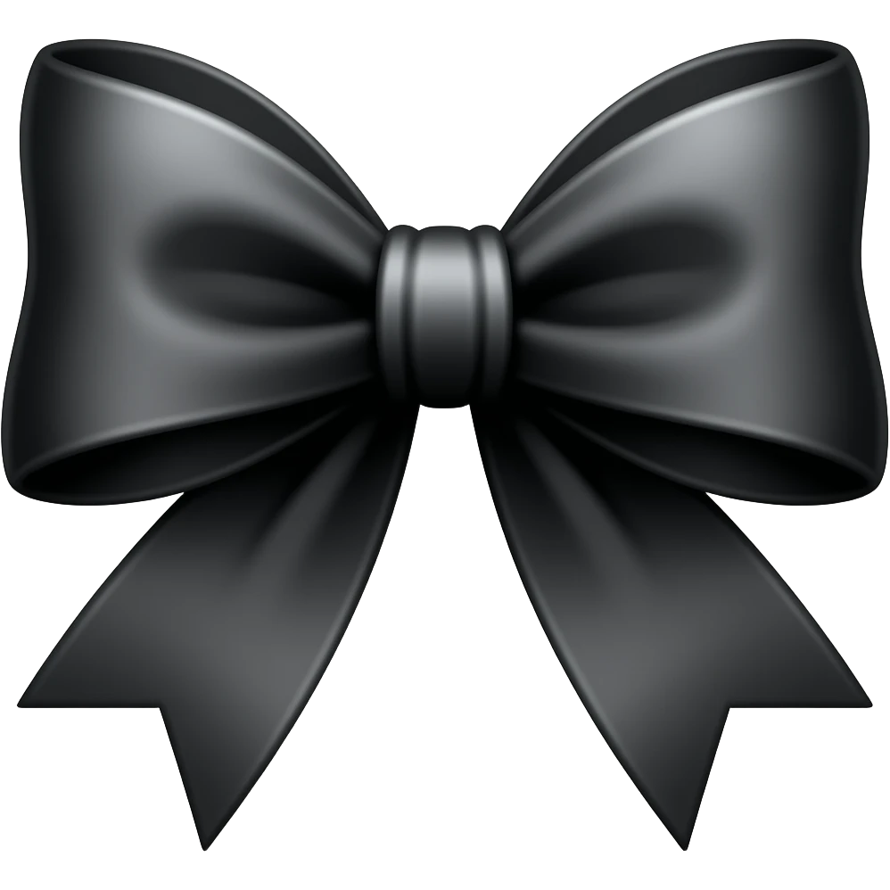 Black shiny bow emoji