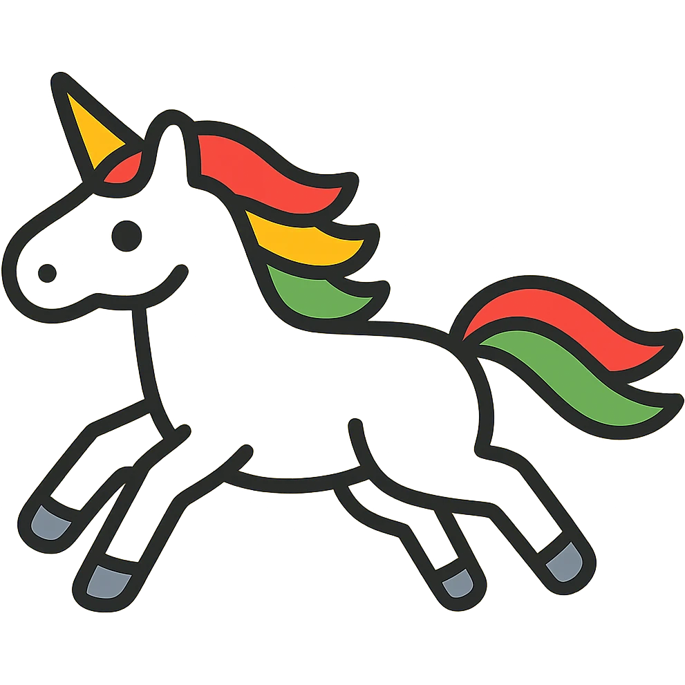 Change the background to pale yellow behind the running unicorn icon, keeping the rest of the design unchanged, logo style. emoji