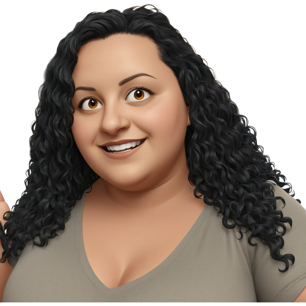 smiling girl with black hair emoji