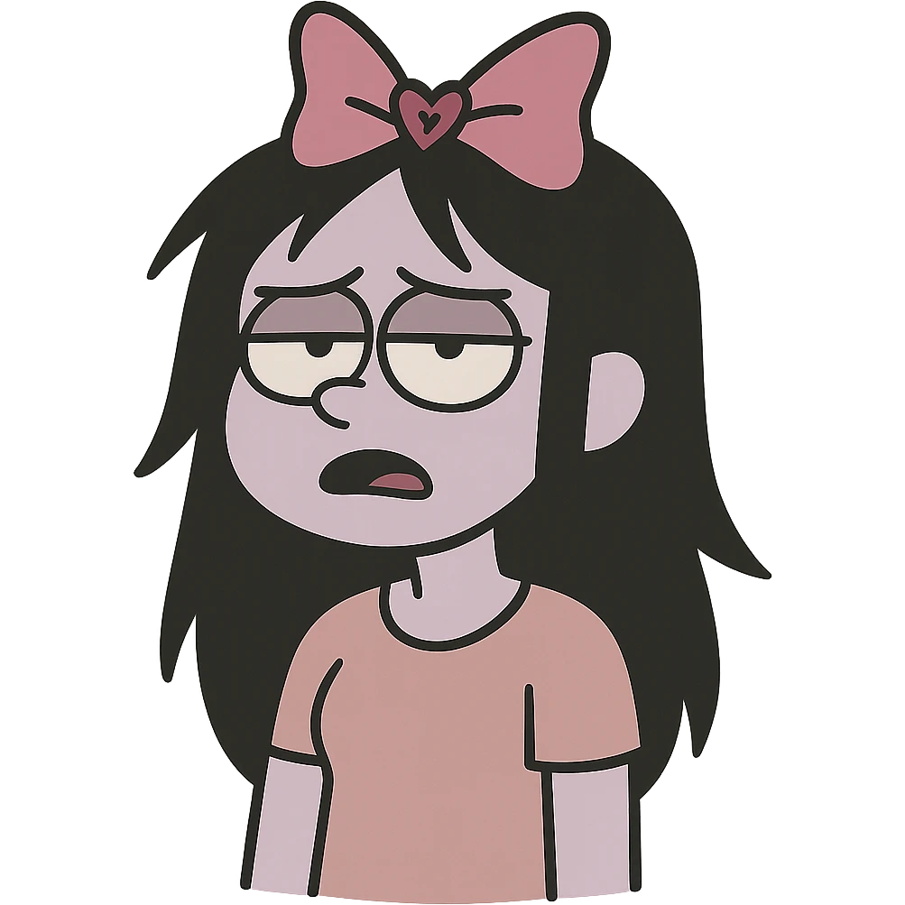 pink gothic bow, variation 2, flat-toon style emoji