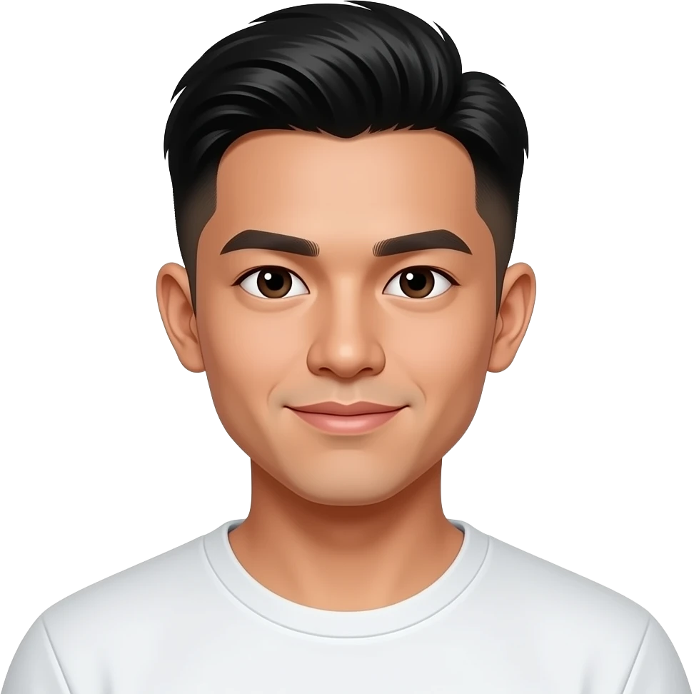 Filipino man 25 years old fade hair cut cleaned face emoji