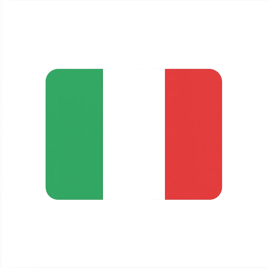flat icon of the Italian flag with green, white, and red vertical stripes, no text, minimalistic emoji