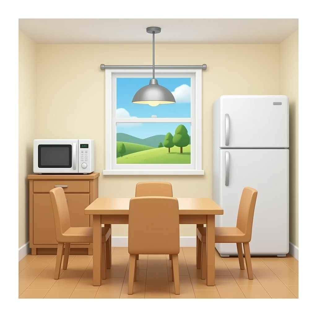 dining room cute clean smiley emoji microwave fridge inside emoji