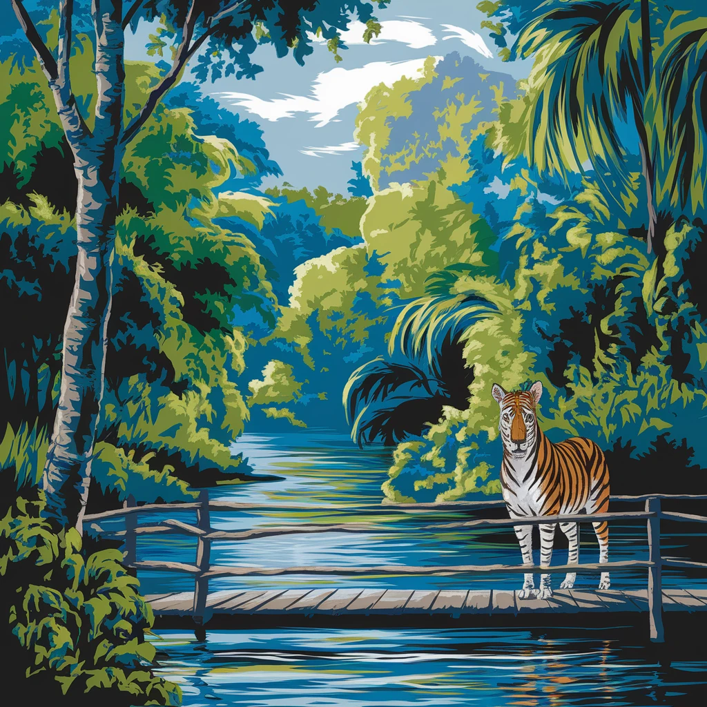 digital painting image of jungle safari emoji