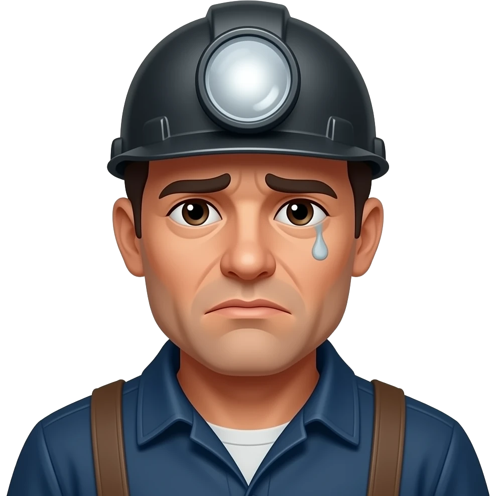 tired coal miner emoji