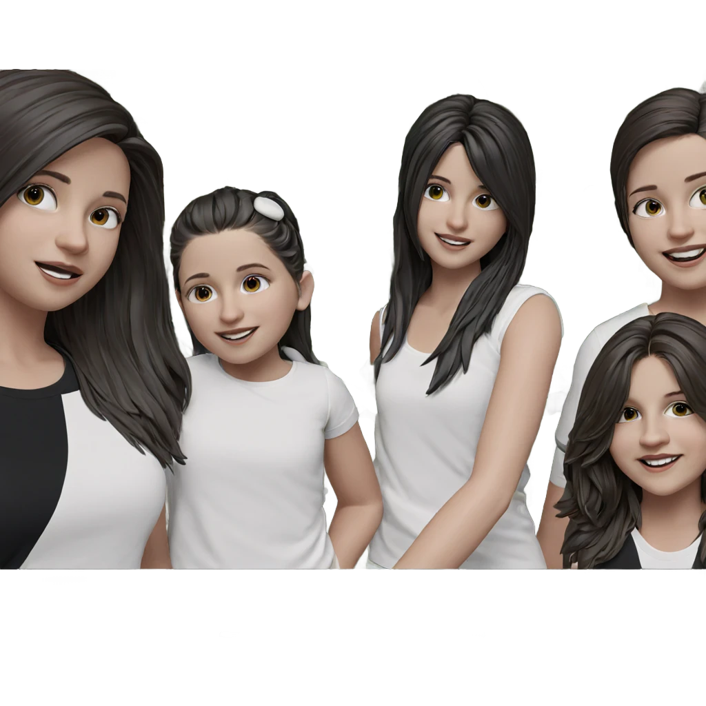 girls in white and black emoji