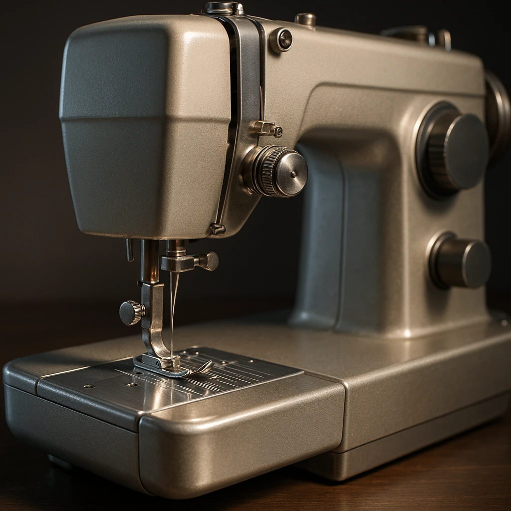 sewing machine, realistic illustration, detailed, metallic and plastic textures emoji
