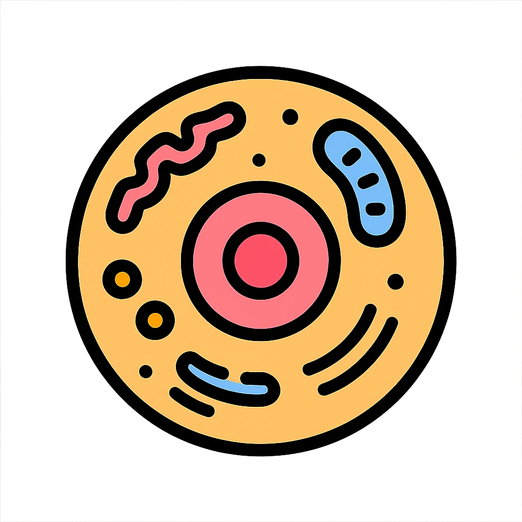 a human cell, detailed, modern icon style emoji
