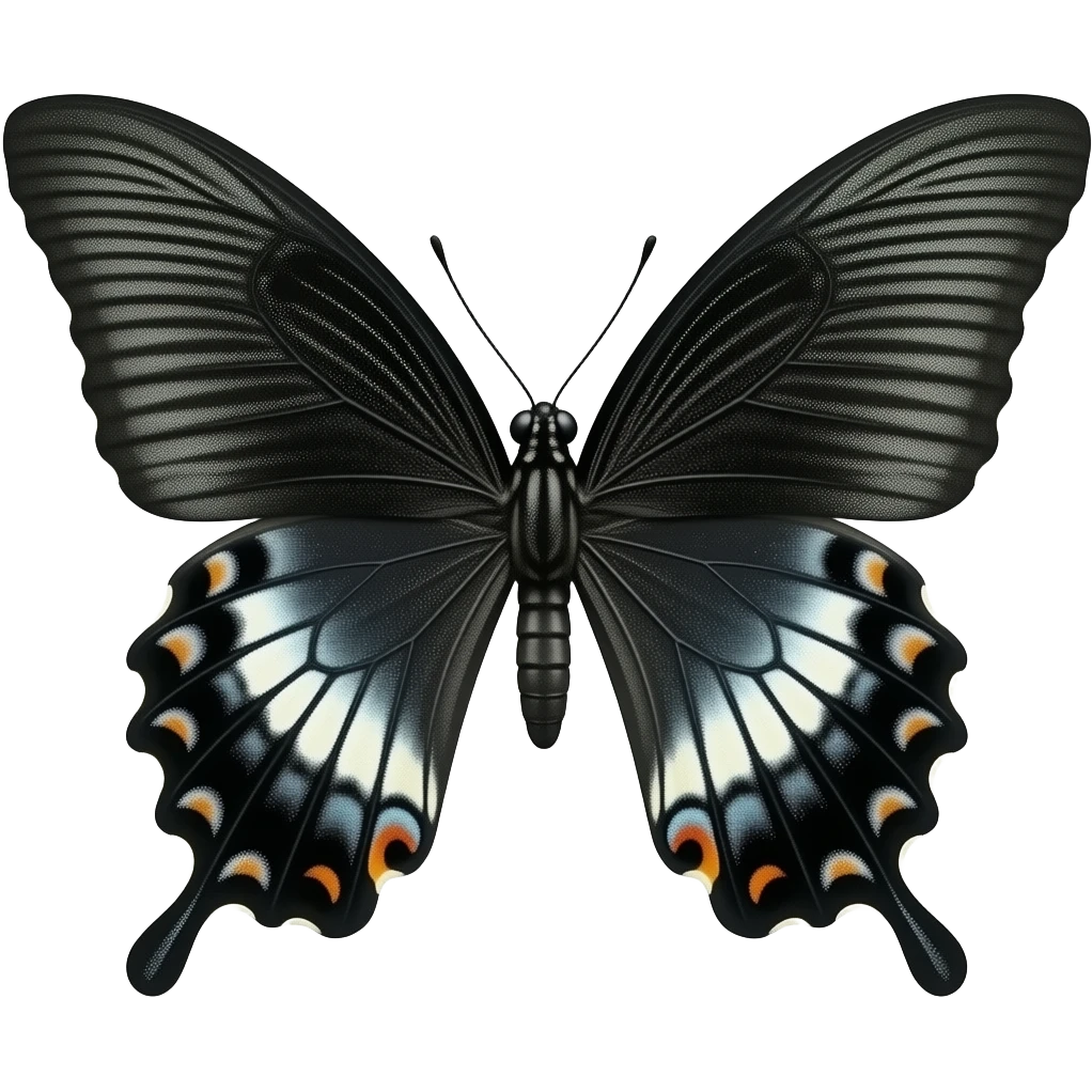 Sparkling black butterfly emoji