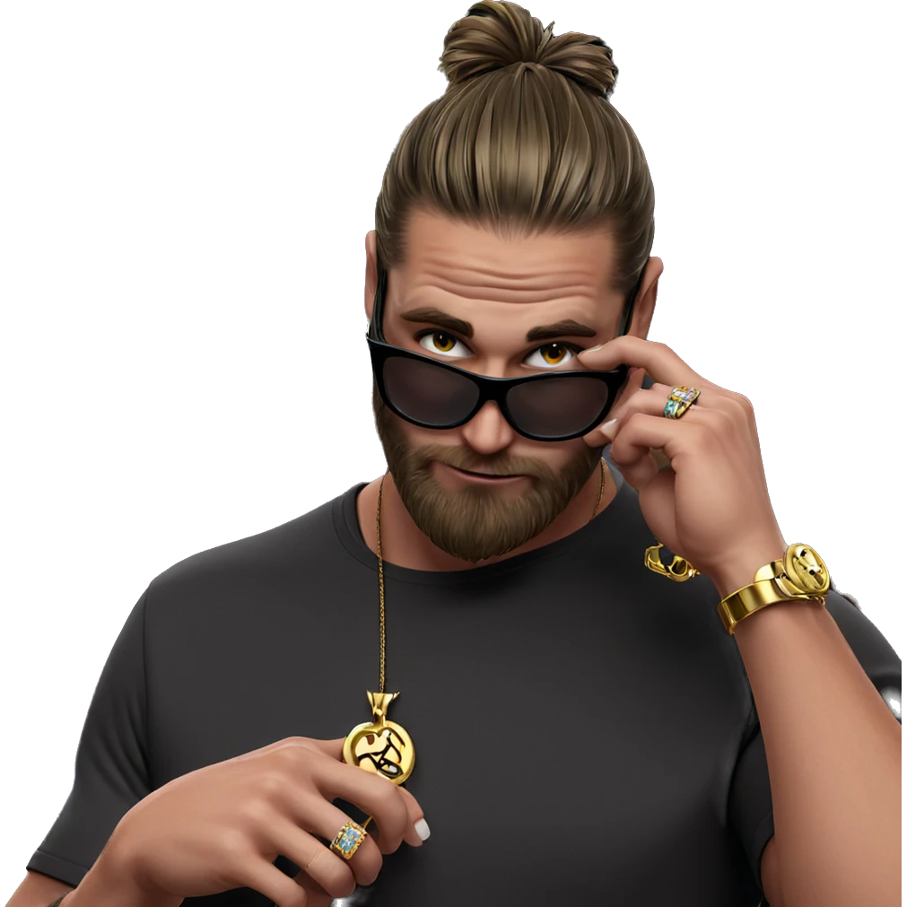mysterious guy with jewelry emoji