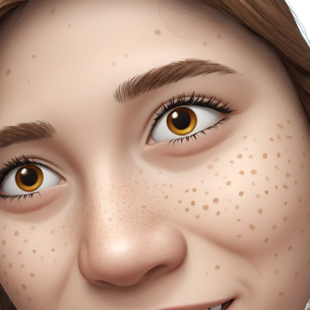freckled girl smiling portrait emoji