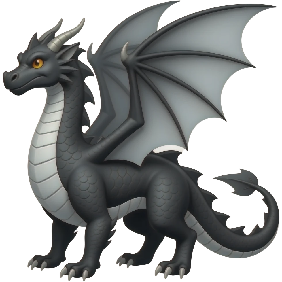 A DRAGON WITH BLACK   white emoji