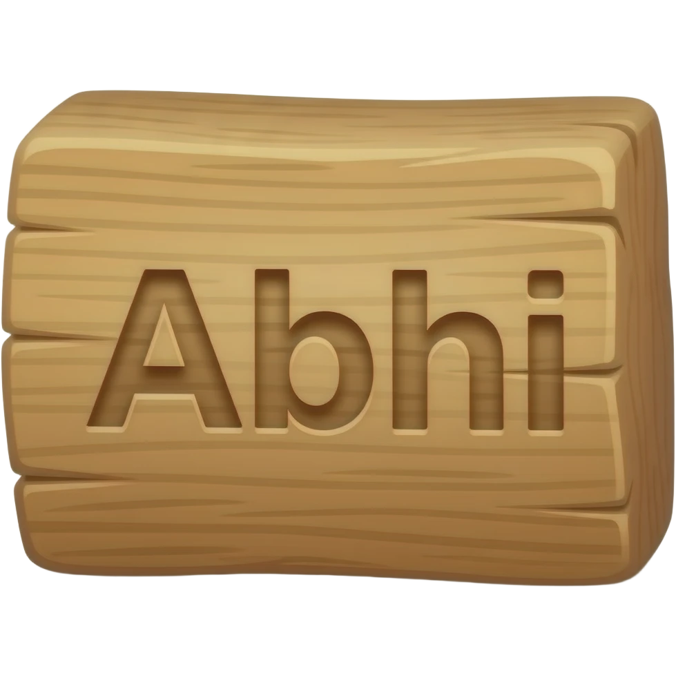 木材 上刻下记号"Abhi" emoji
