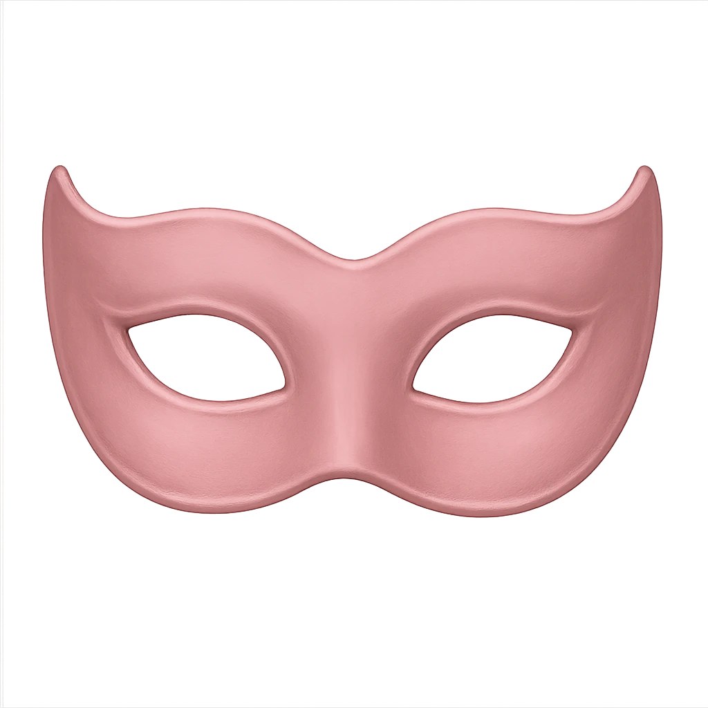 pink mask, digital illustration emoji