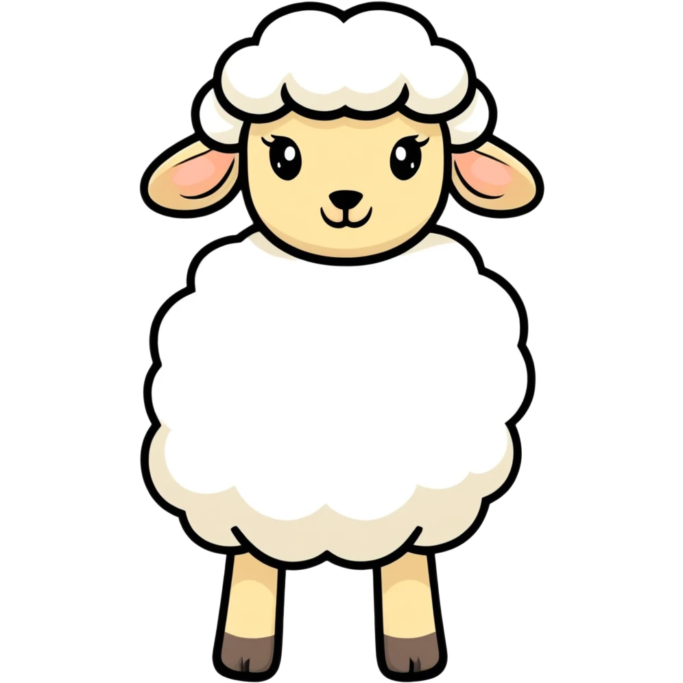 buff sheep, standing tall, big arms, playful look emoji