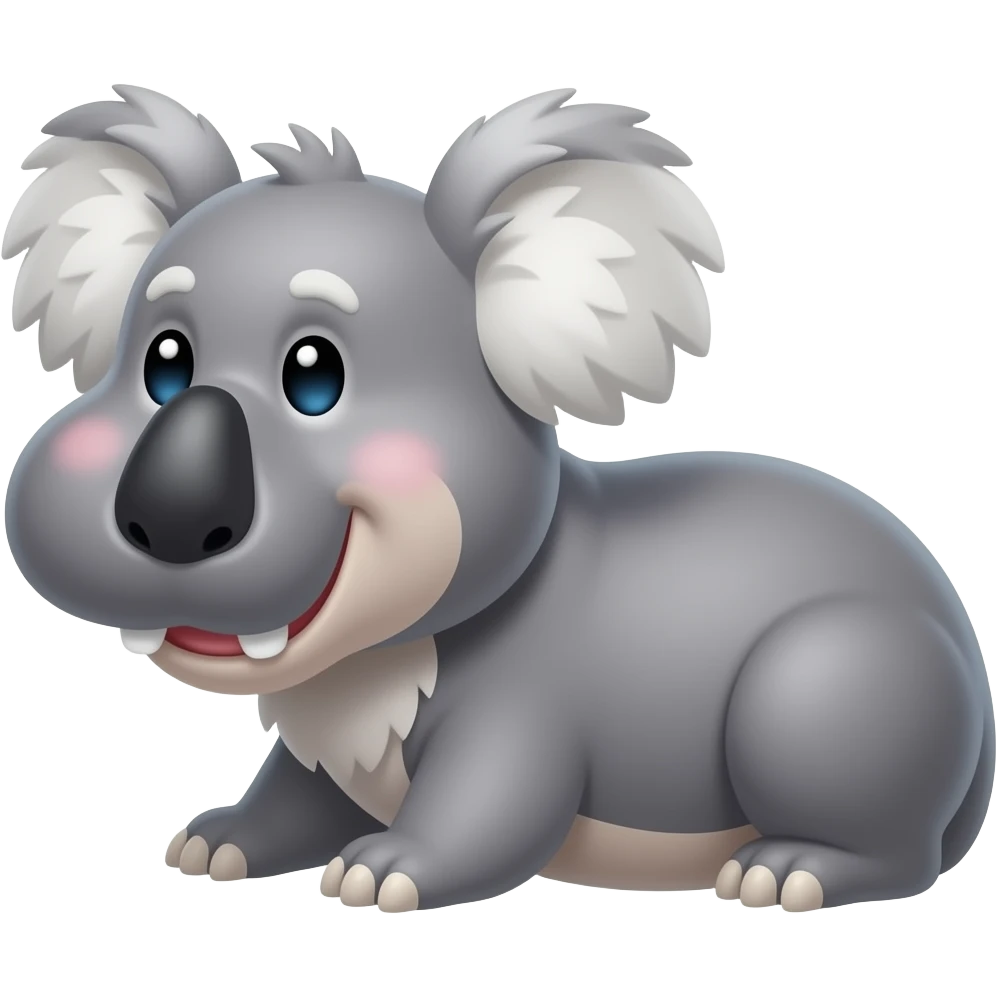 hippo laying on a koala emoji