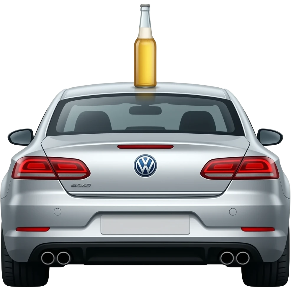 Volkswagen Passat СС 2010 with a beer bottle on the roof emoji