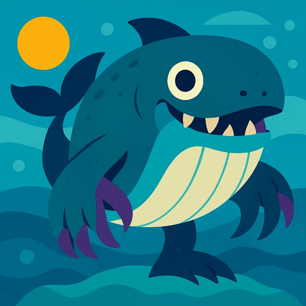 Big humpback whale monster emoji