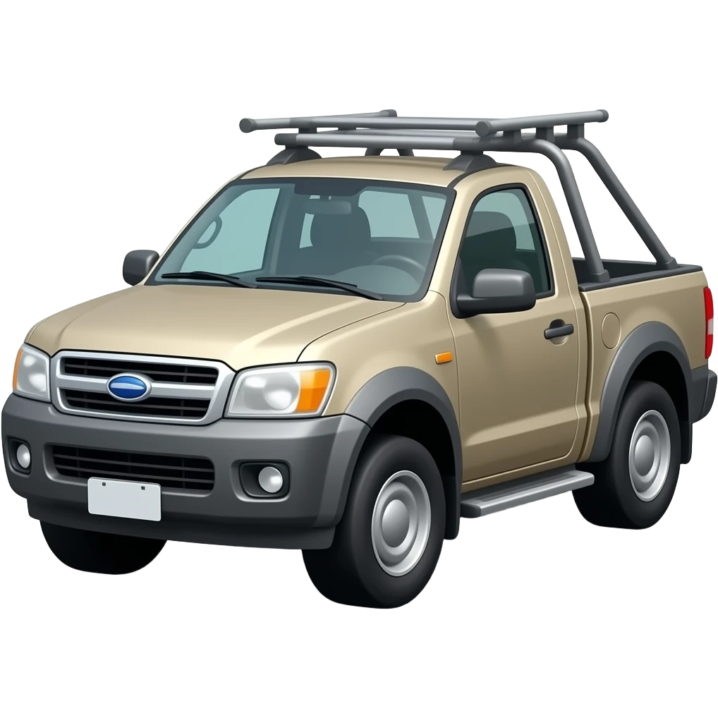 Pick up truck with pupe rack emoji