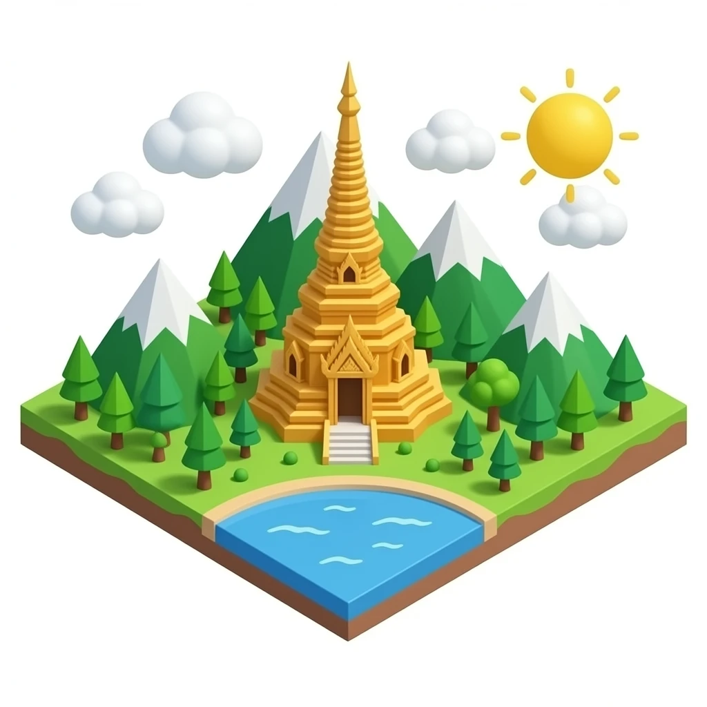 thailand 3d isometric miniature emoji