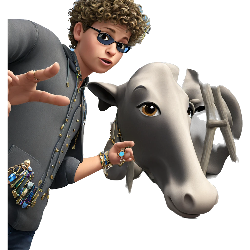 boy with jewelry outdoors emoji