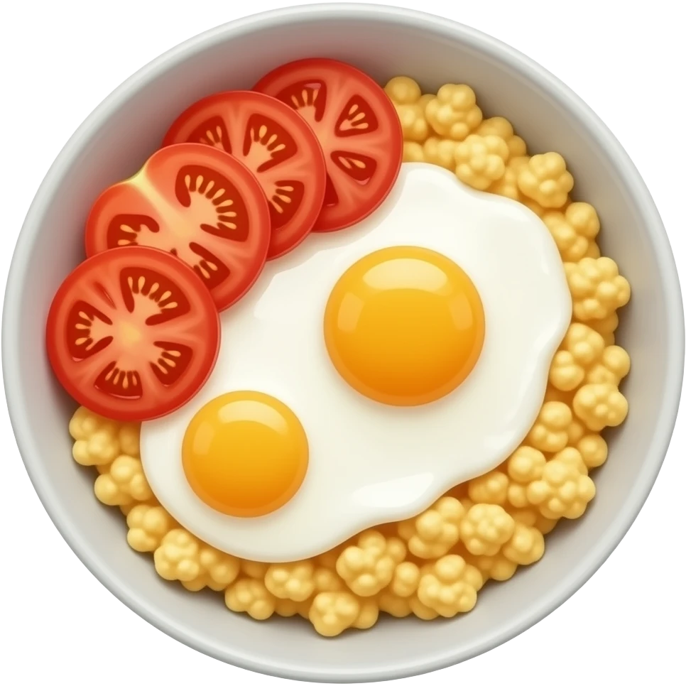 sliced tomato scrambled egg mixed in bowl emoji