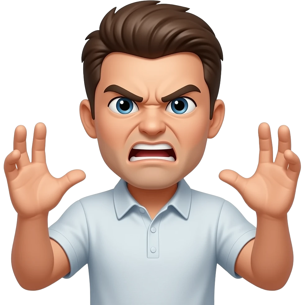 mad emoji with furious hands palms up emoji
