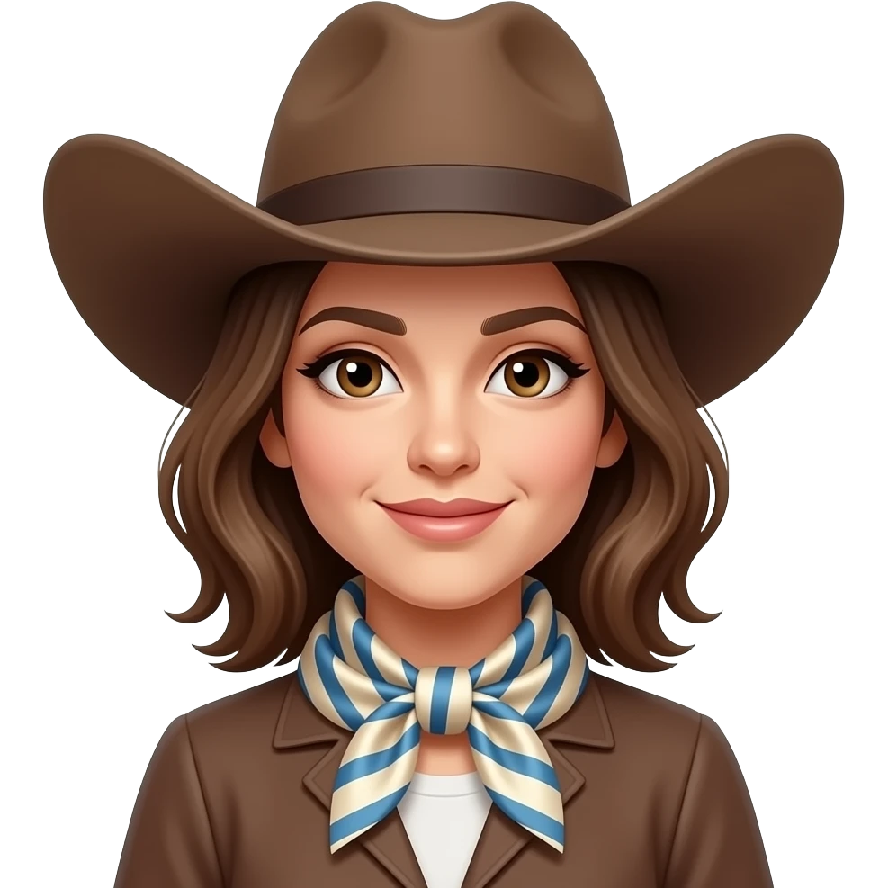 woman with western silk scarf around neck emoji