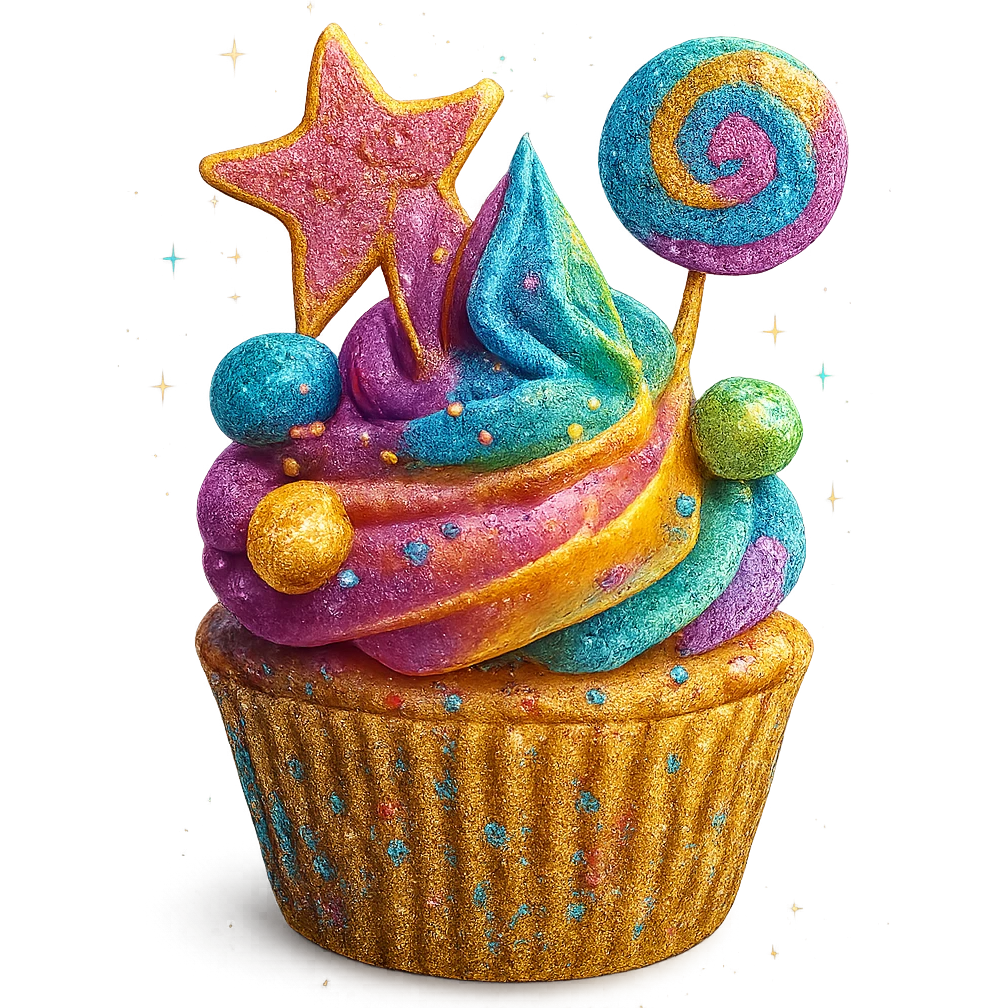 sparkling cupcake emoji