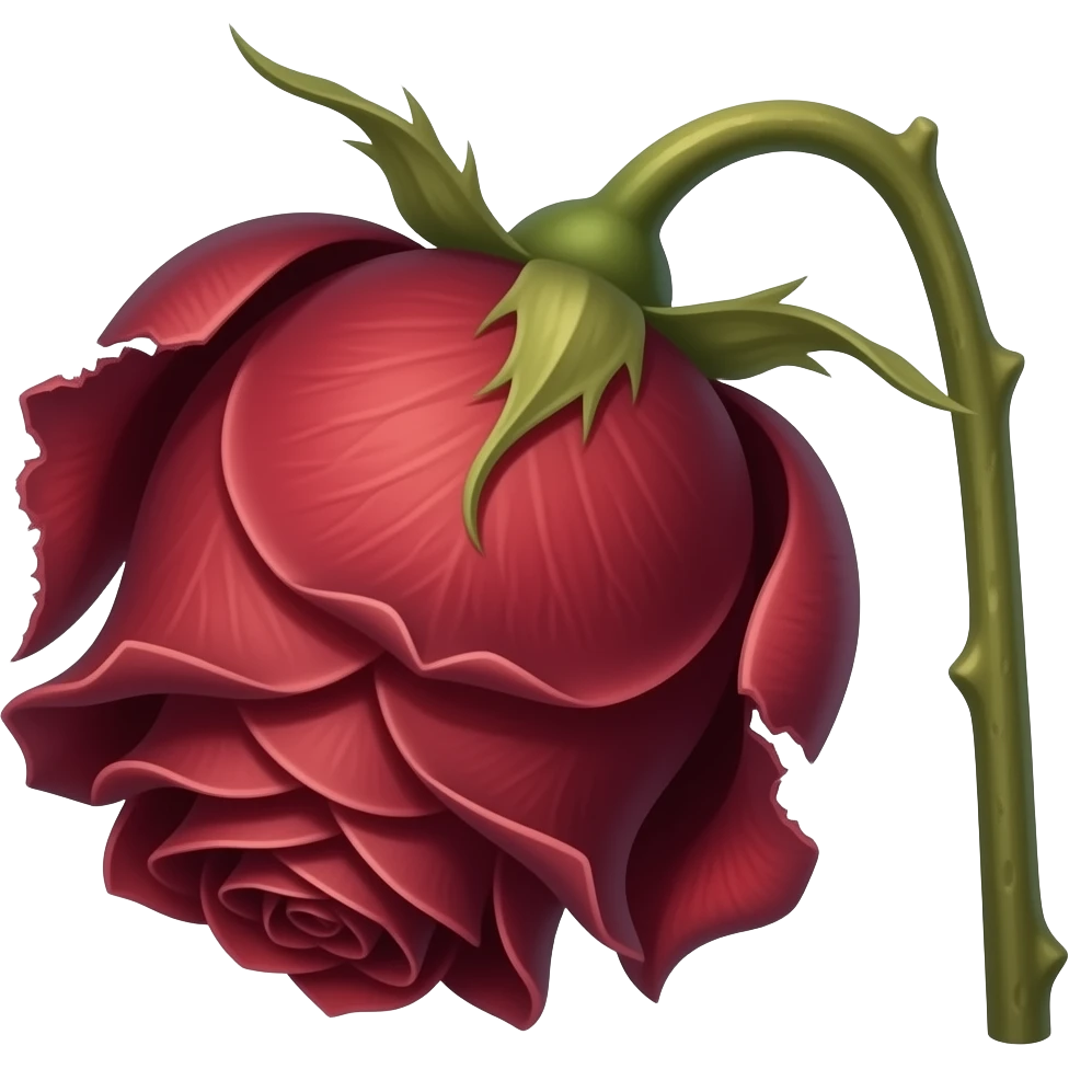 Dead red rose emoji