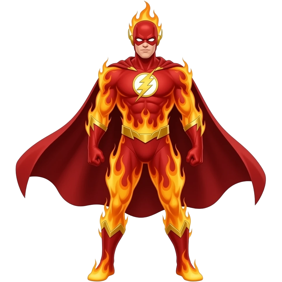 Fire super  Hero with a fire body emoji