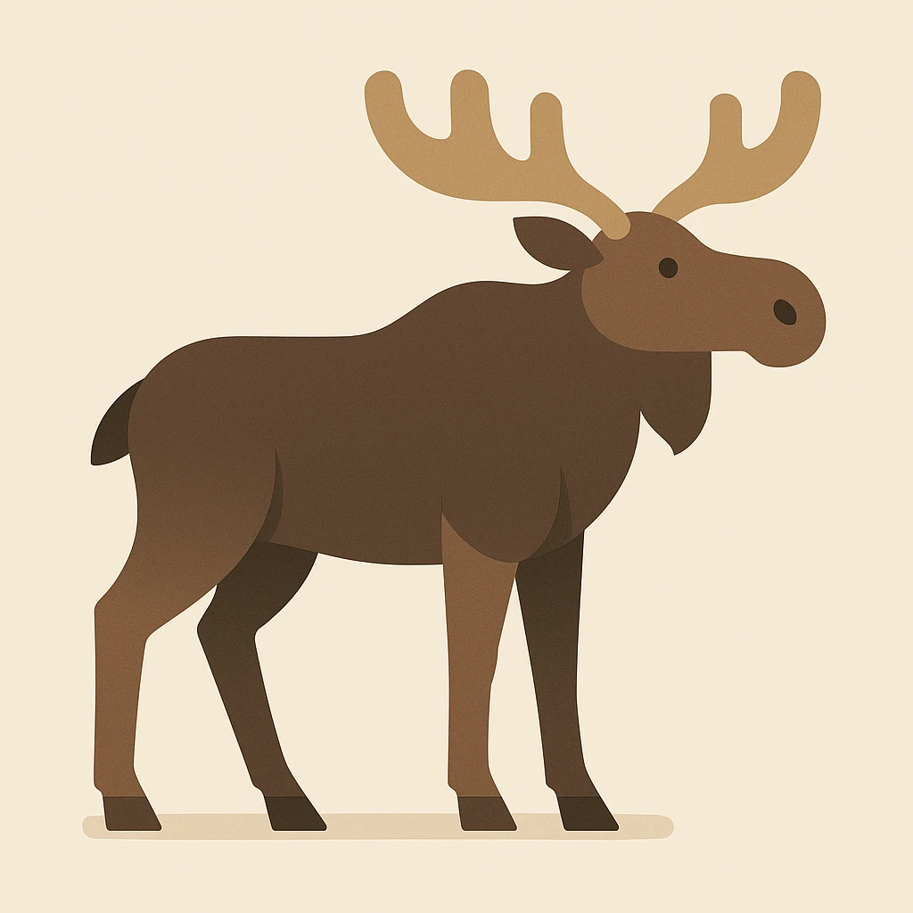 Flat design style moose emoji