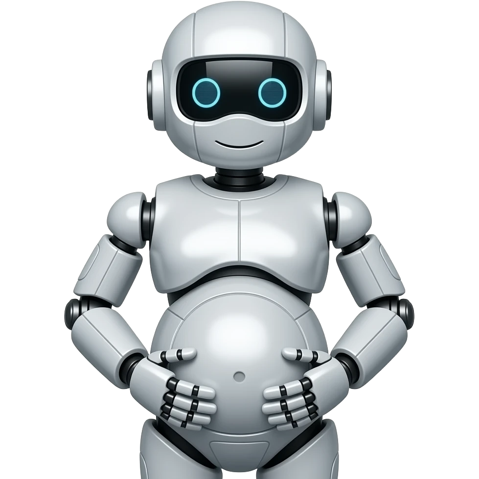 robô pregnant para colorir em preto e branco emoji