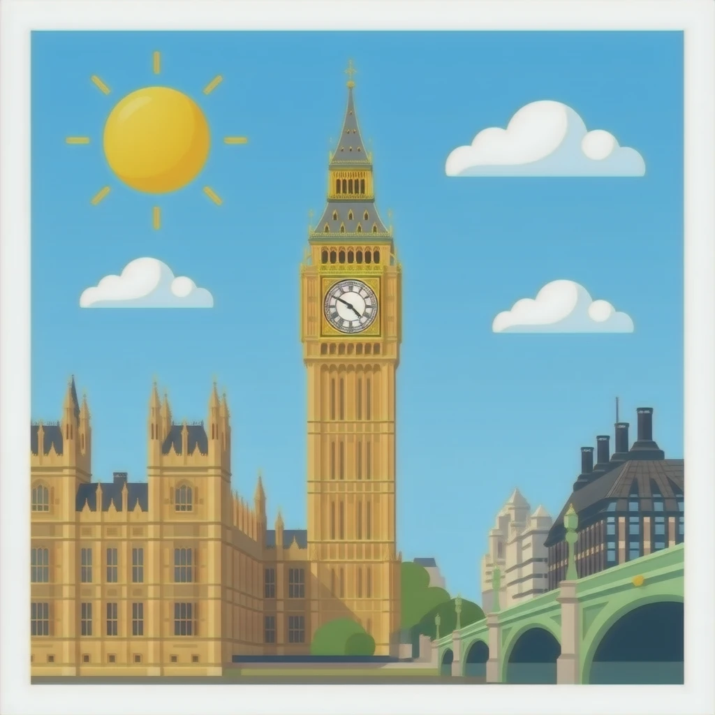 Tower city clock emoji