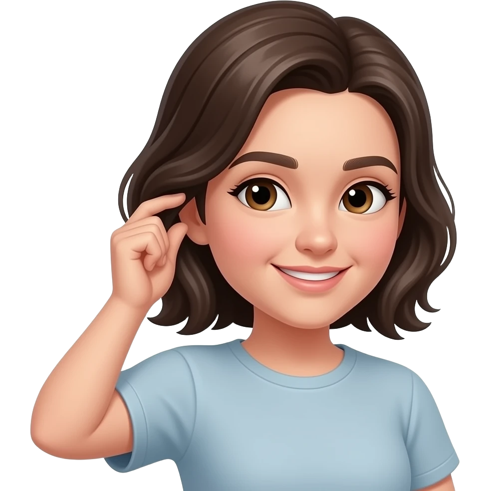 Tucking hair behind ear using the mouth combining with this emoji 😏 emoji