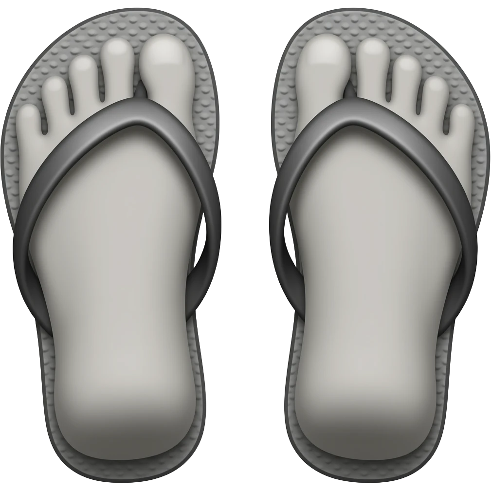 Gray feet with flip flops emoji