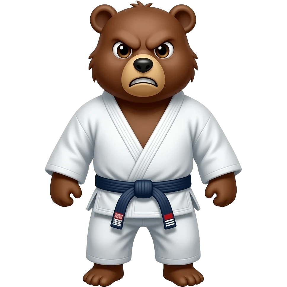 realist angry bear with judo judogi emoji