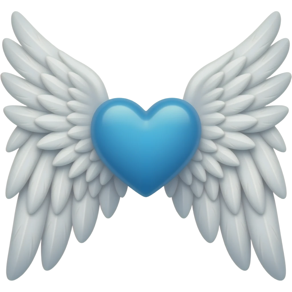 Aile ange coeur bleu emoji