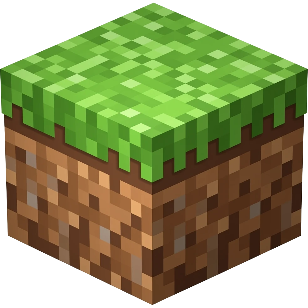 A Minecraft Grass block emoji
