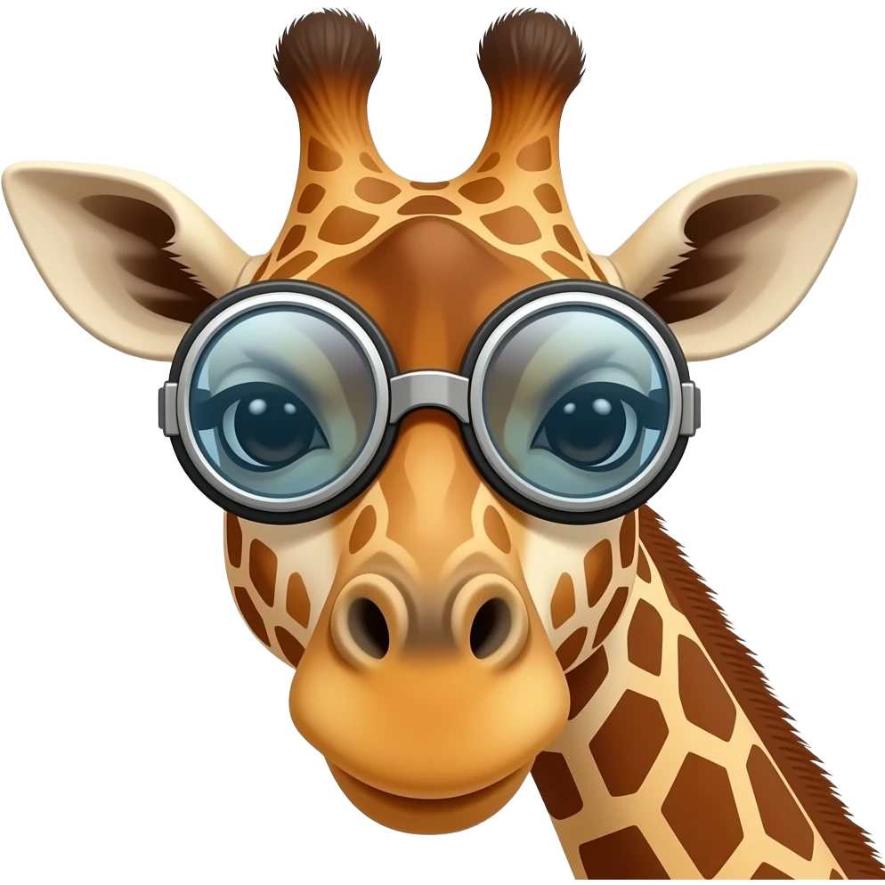 Giraffe wearing open cockpit glasses headshot emoji