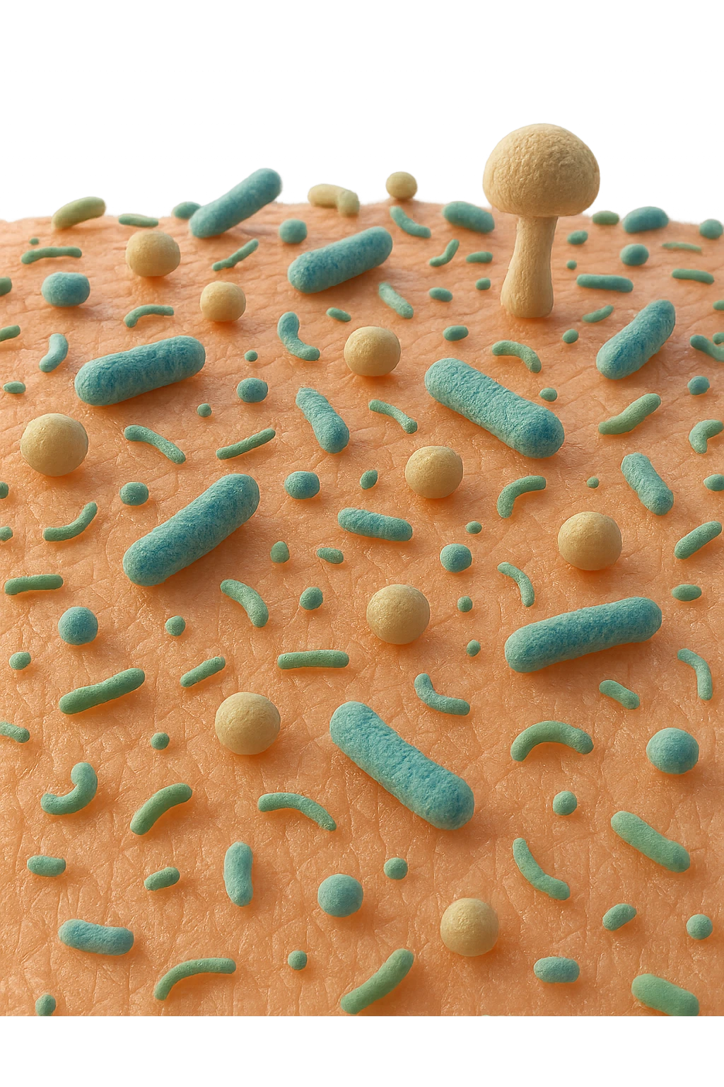 microbiota cutaneo in 3d emoji