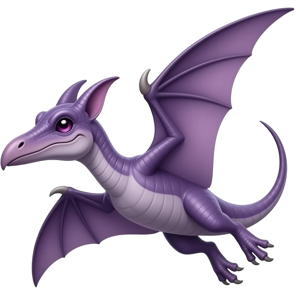 lavender evil vampiric pterodactyl flying emoji