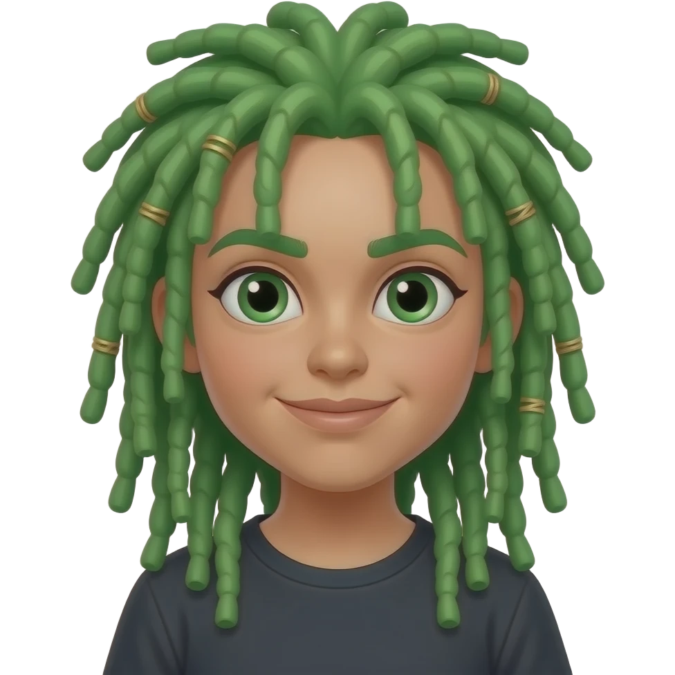 A nerd girl with green dreads emoji