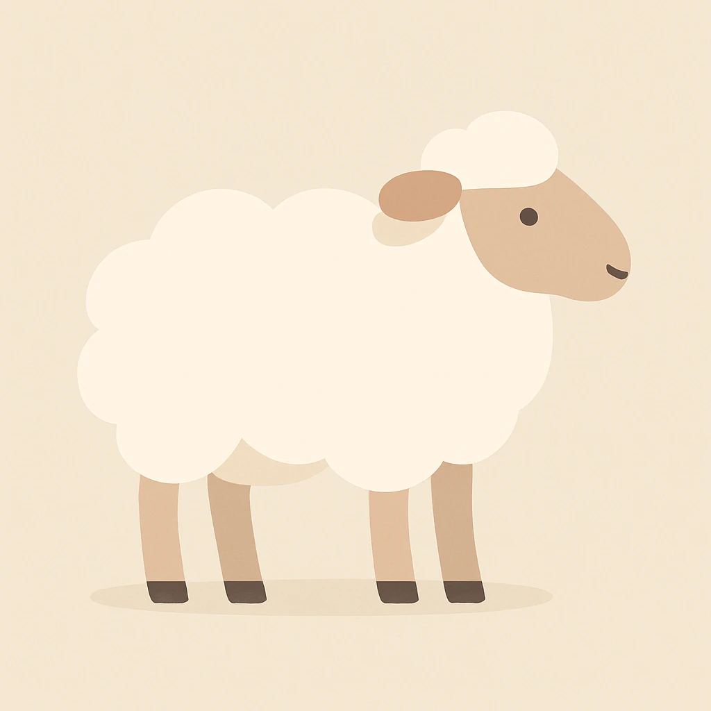 Flat design style sheep emoji