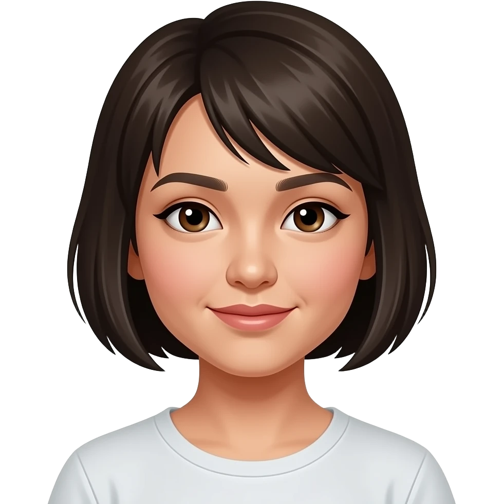 A Kazakh girl with short hair and Asian features emoji