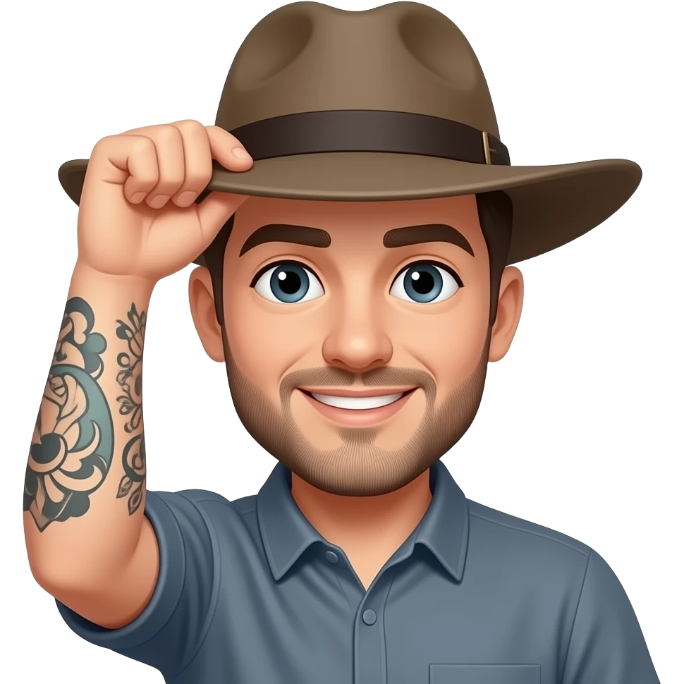 tatoo people wear hat emoji