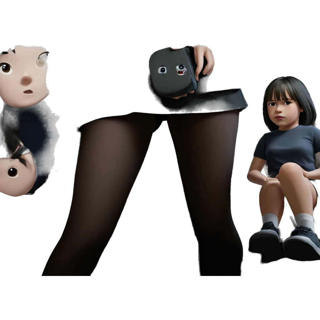 black haired girl in skirt emoji
